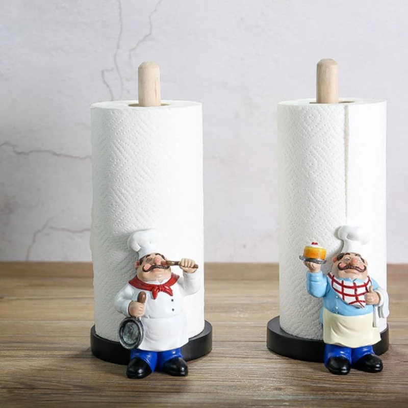 Nhựa Đầu Bếp 2 Tầng Đựng Khăn Giấy Hình Tượng Sáng Tạo Nhà Cửa Hàng Bánh Nhà Hàng Thủ Công Trang Trí Vật Trang Trí