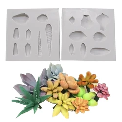 1pcs Succulent Pattern Silicone Mold Flower Fondant Veiner Gumpaste Mold Sugarcraft Resin Clay Cake Decorating Tools M2845
