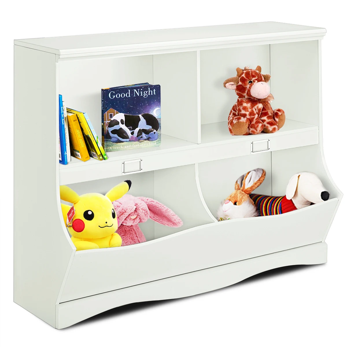 

Giantex Children Storage Unit Kids Bookshelf Bookcase White Baby Toy Organizer Shelf Modern Furniture