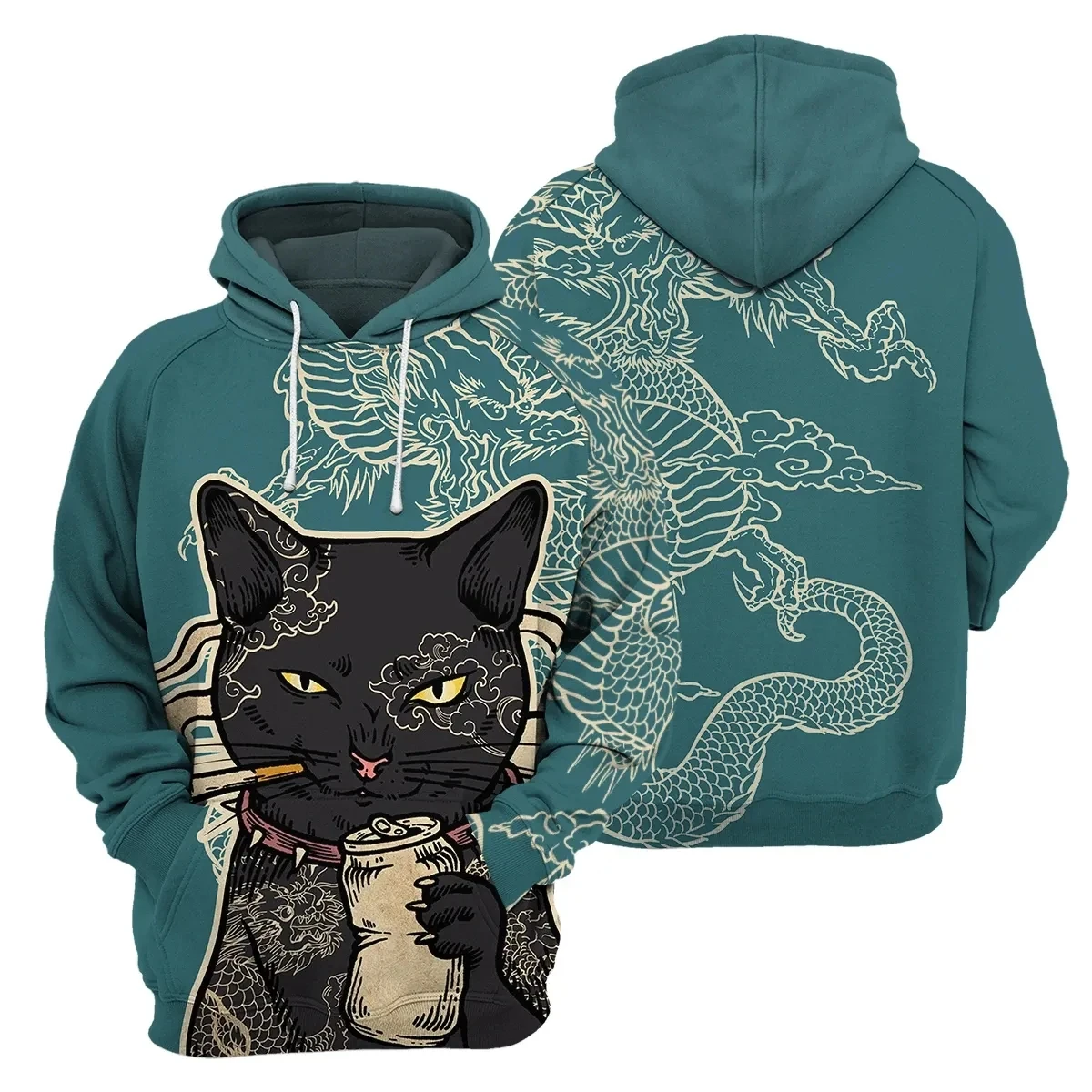 

PLstar Cosmos 3D printed Newest Dragon Black Cat Funny Harajuku Premium Streetwear Unique Unisex Casual Hoodies/Sweatshirt/Zip 3