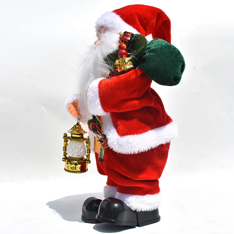 2022 New Arrivals Christmas Stuffed Santa Claus Toys with Jingle Bell & Lamp Best for Children Christmas Gift