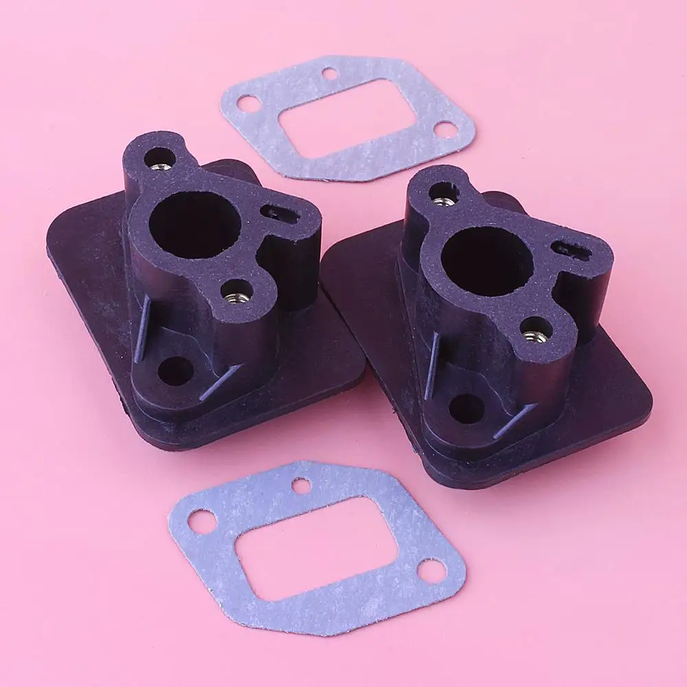 2Pcs/lot Brush Cutter Intake Manifold For 40-5 43CC 52CC Trimmer Parts Carburetor Base Connector Admitting Pipe Carb Adaptor