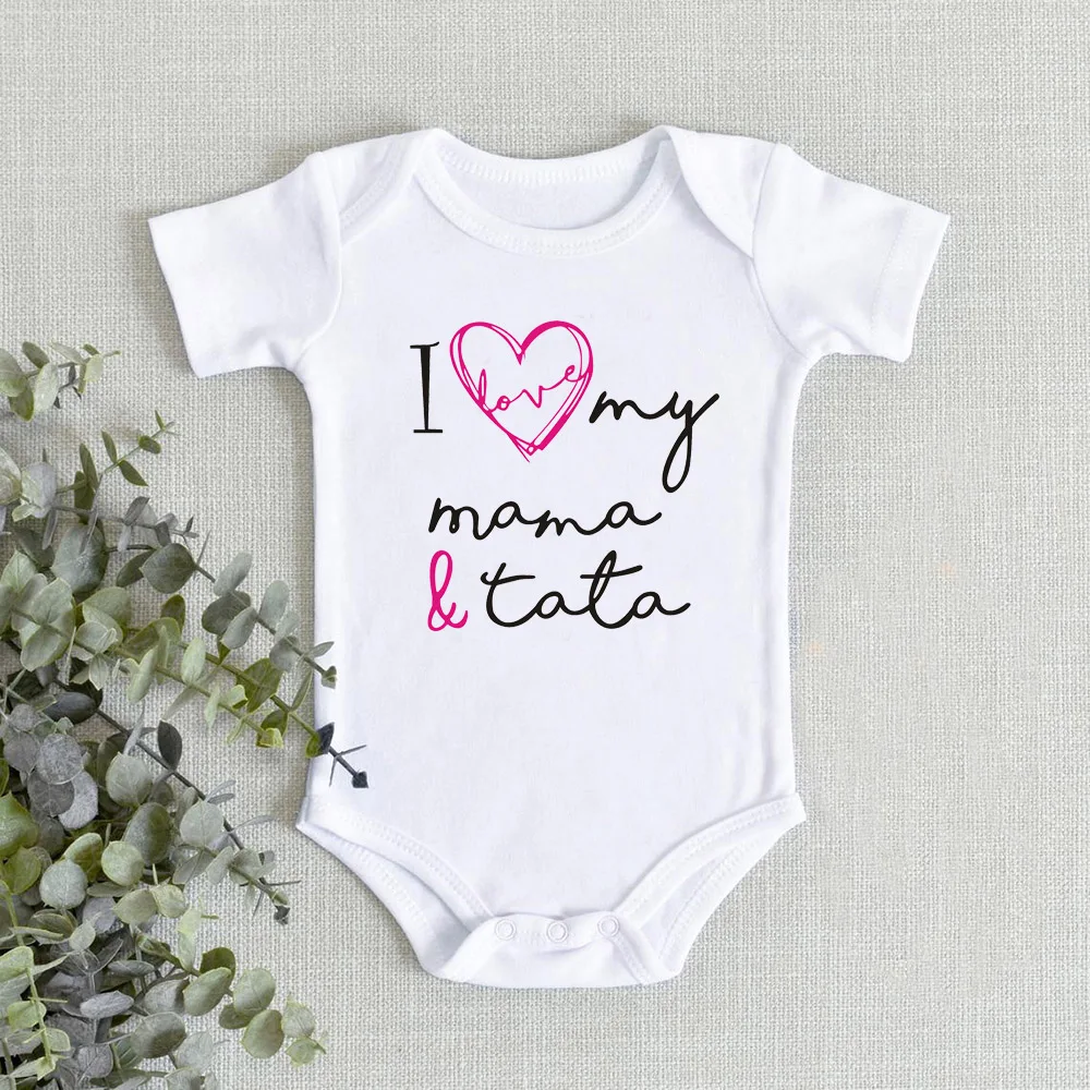 

I Love My Mama Baby Bodysuit 2021 Baby Body Onesie Short Sleeve Cotton Newborn Baby Clothes Infint Boy Girl Outfit Romper