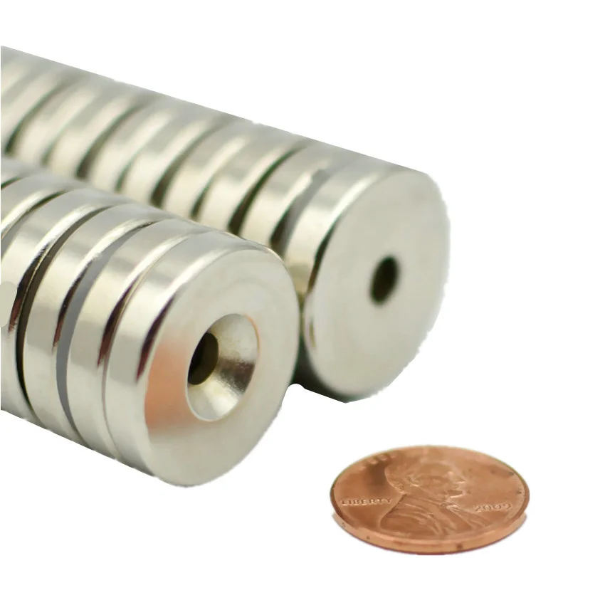 

NdFeB N42 Countersunk Magnet about Dia. 18x4 5 mm thick M5 Screw Countersunk Hole Neodymium Rare Earth Permanent Magnet 20pieces