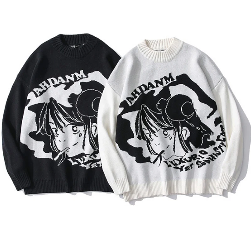 Pull Streetwear Hip Hop Harajuku pour hommes, pull fille Anime, pulls vintage, style japonais rétro, automne 2023, Y-adt