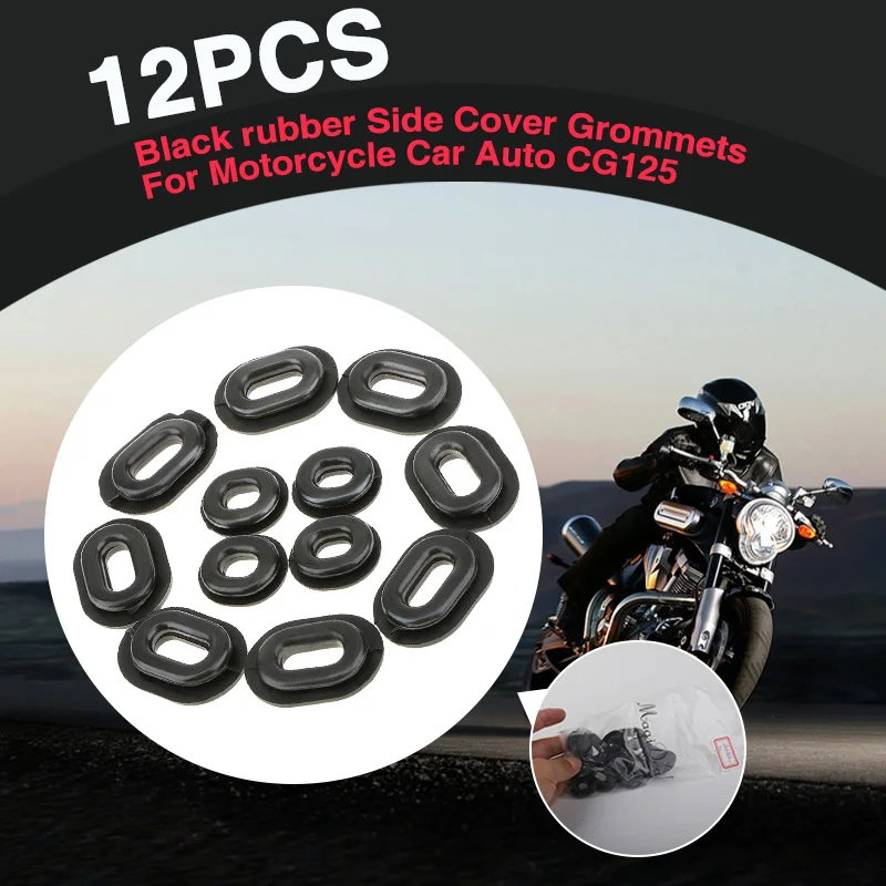 12 Pcs Motorcycle Rubber Grommets Bolt Pressure Relief Cushion Kit For Yamaha Honda CB CL XL Suzuki Fairings Moto Accessories