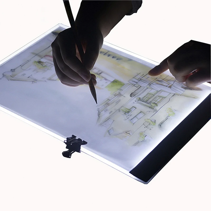 1pc Ultra Thin A5 LED Graphics Tablet Drawing Tablet Drawing Board Light Box Tracing Table Pad Diamond Painting Embroidery Tools