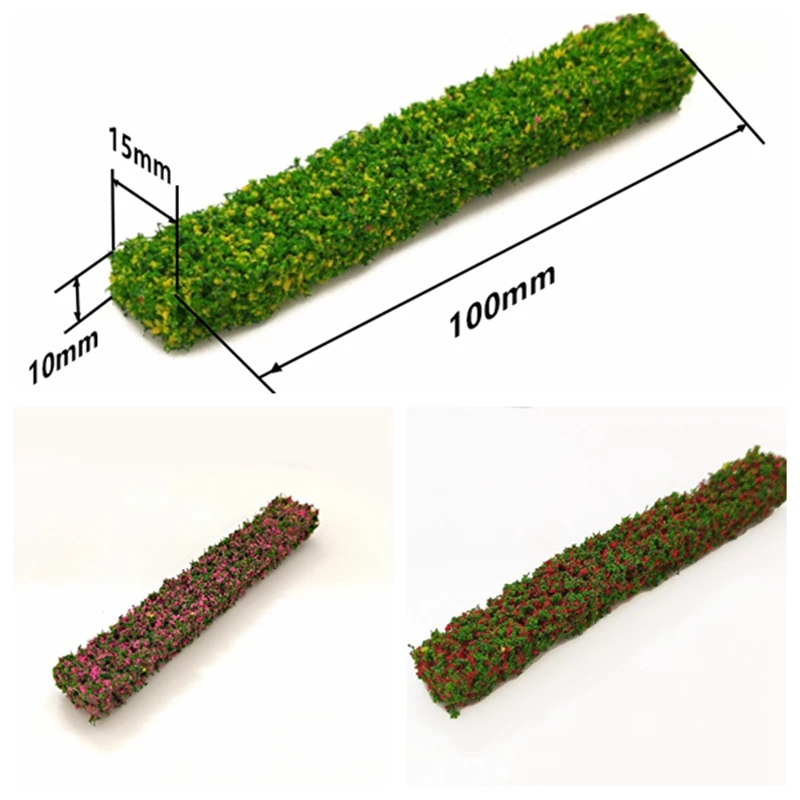 2 pezzi strisce di arsto tavolo di sabbia verde modello in miniatura simulazione materiali fai da te recinzione in erba per edificio interno esterno