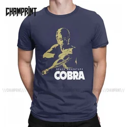 Casual Cobra The Space Pirate T-Shirts for Men Cotton T Shirt Psychogun Kobura Adventure Anime Short Sleeve Tee Shirt Summer