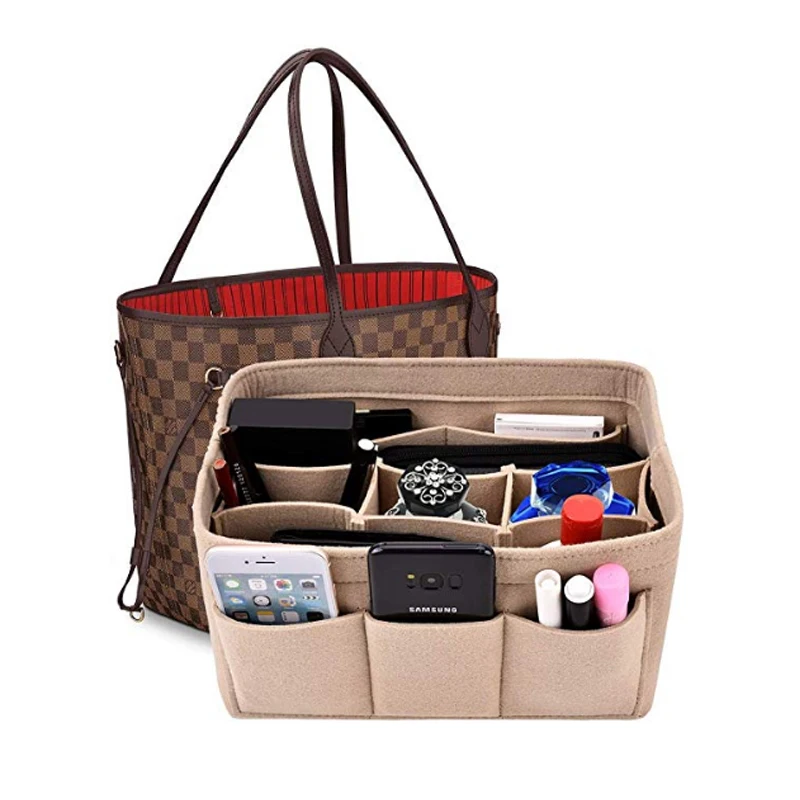 Make up Organizer Insert Bag para Bolsa, Travel Inner Purse, saco cosmético portátil, Fit Cosmetic Bags, Speedy Neverfull