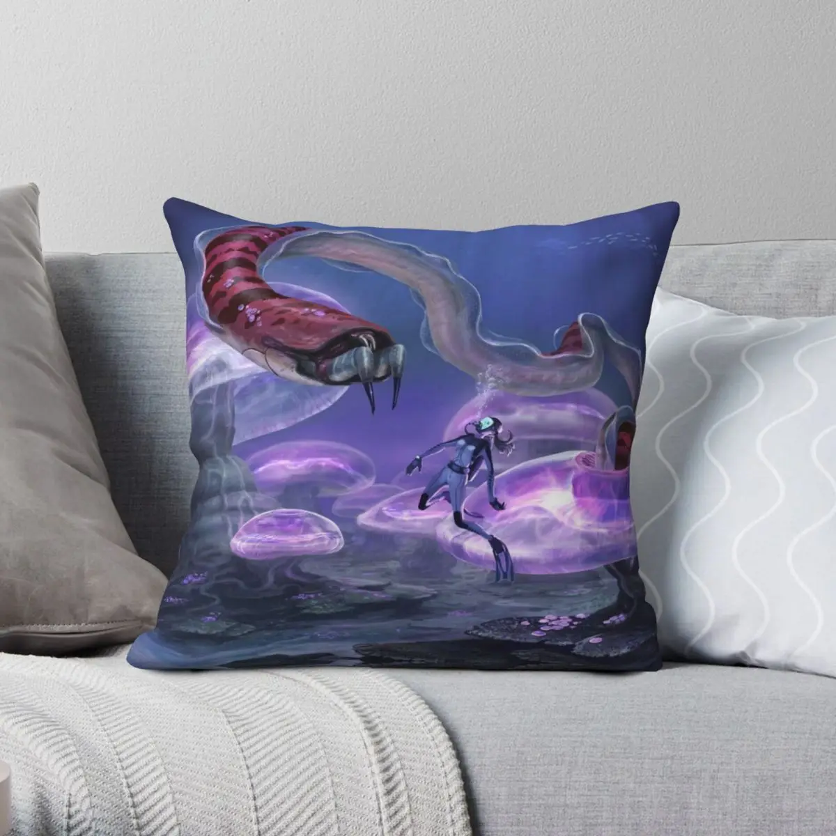 

Close Encounter Square Pillowcase Polyester Linen Velvet Zip Decor Pillow Case Sofa Seater Cushion Cover 18"