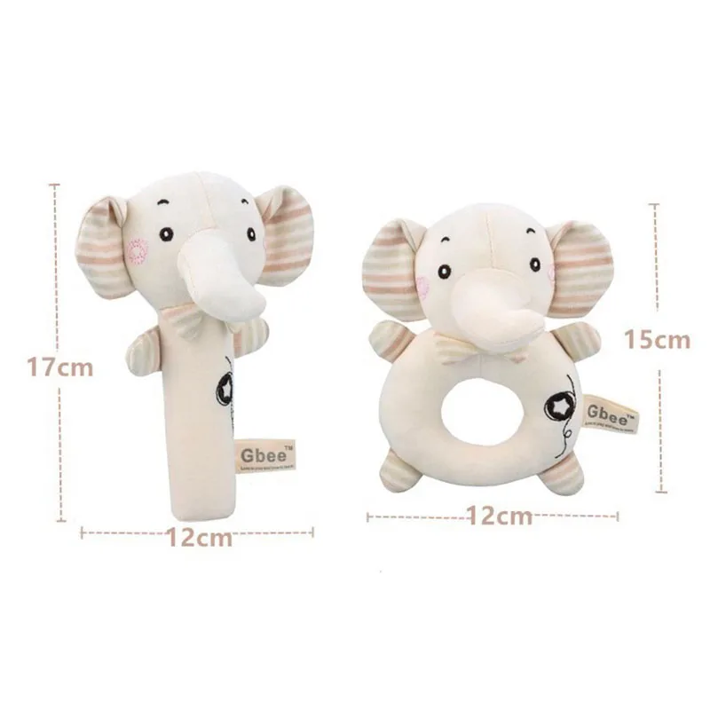 Baby Rattle Plush Toy Cartoon Animals Hands Shaker Rattles For Baby Hearing Development Educational Baby Toys 0 12 Months