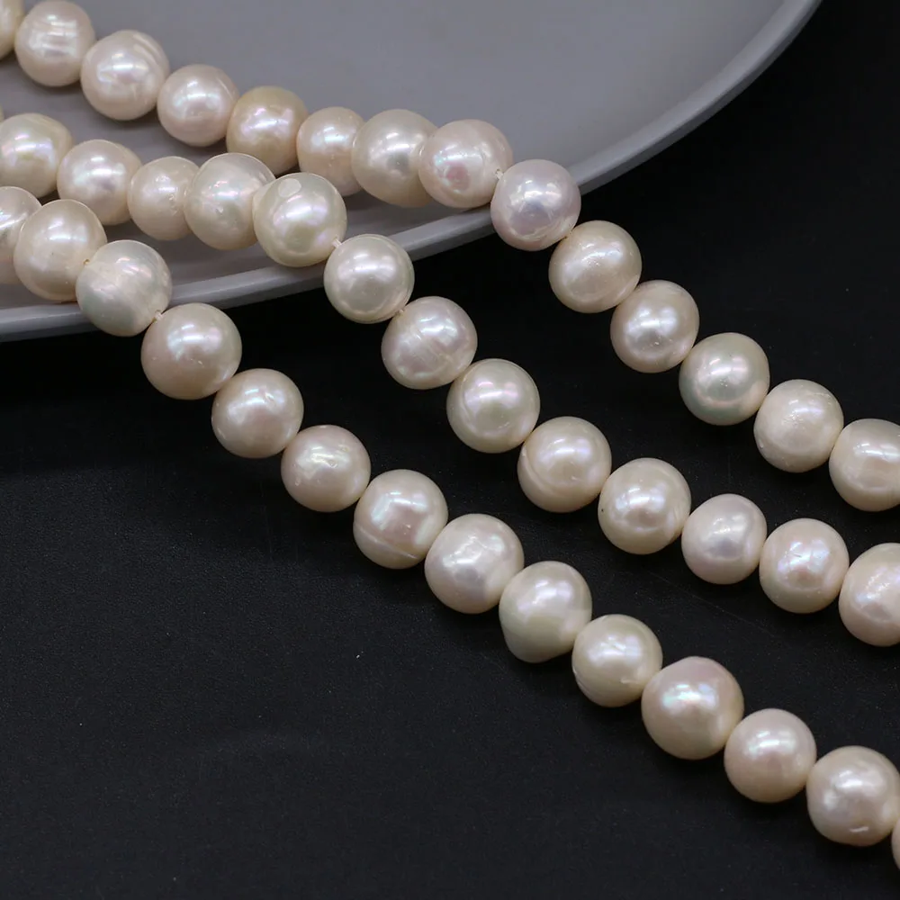 Natural Freshwater Pearl Round Beads White Loose Exquisite Beads For Jewelry Making DIY Charm Bracelet Necklace Accessories 36cm