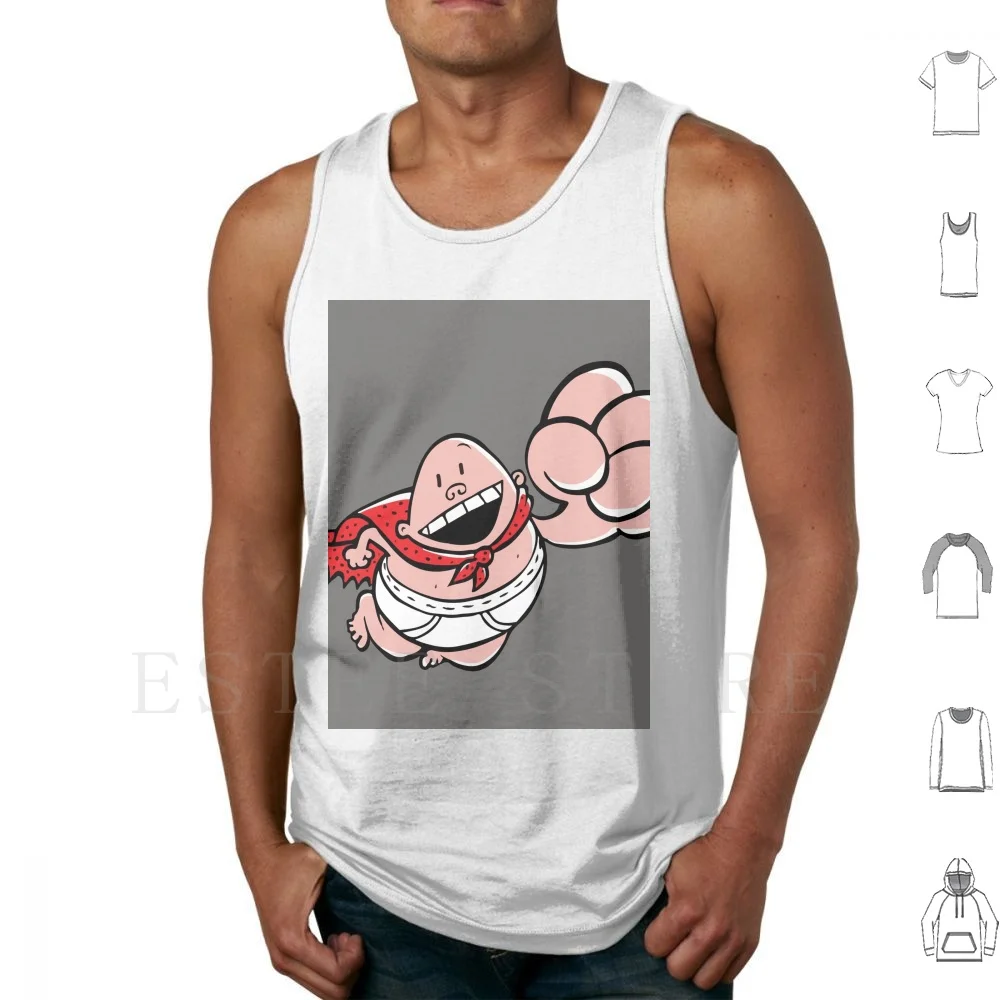 Captain Underpants Box-Grey Tank Tops Vest Sleeveless Retro Vintage Nostalgic Comic Cartoon Children Novel Series American #1