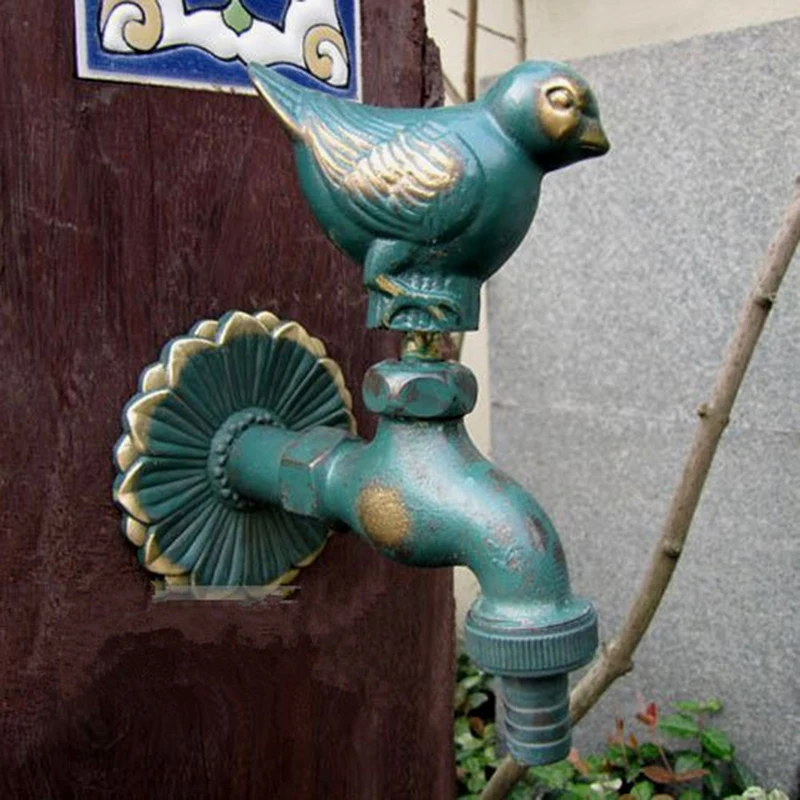 

MTTUZK Outdoor Garden Faucet Animal Shape Bibcock Green/Antique Brass Tap For Washing machine/Mop/Garden Watering Animal Faucet