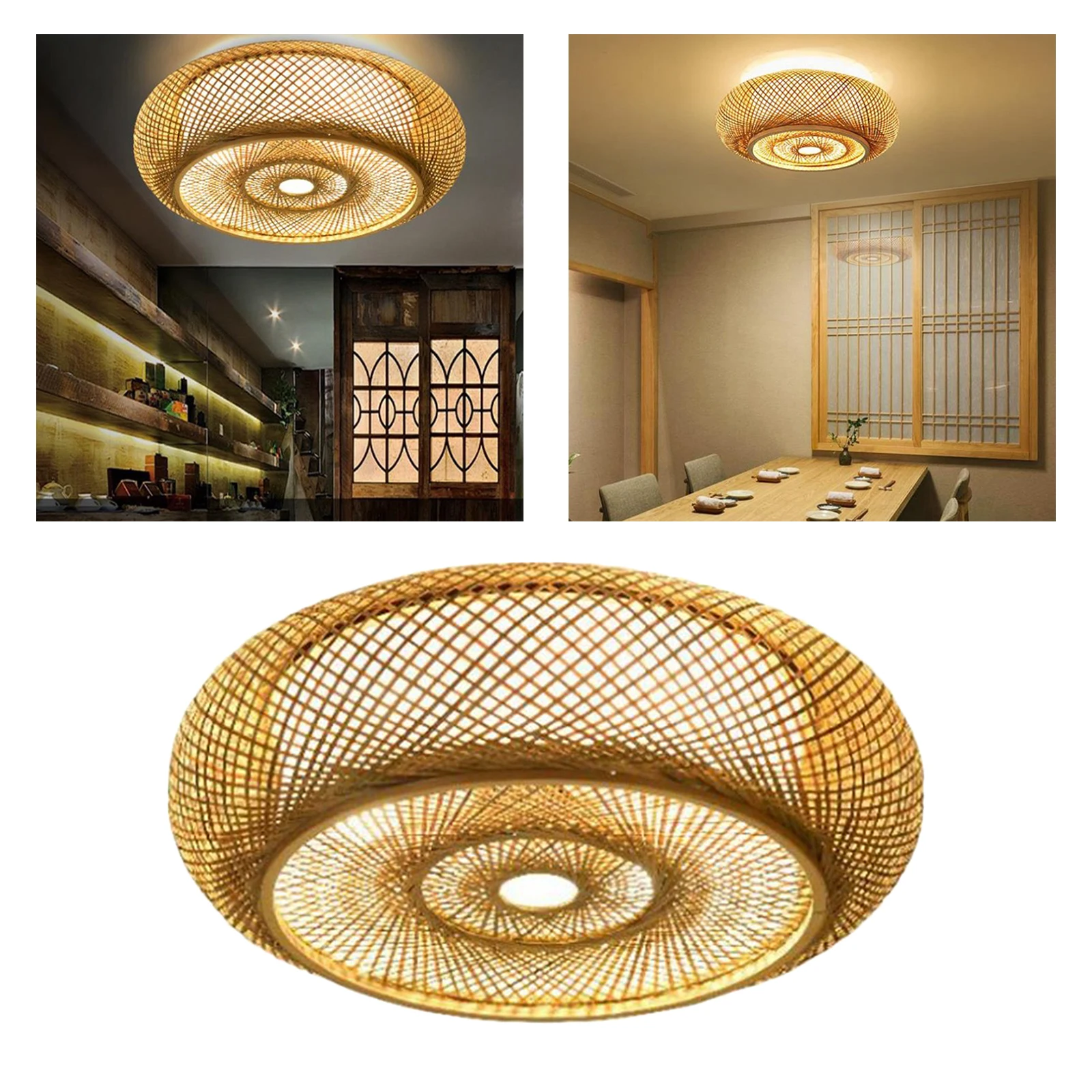 

Japanese Style Bamboo Ceiling Lights Shade Restaurant Ceiling Lamp Shade Office Home Decorative Chandelier Lampshade