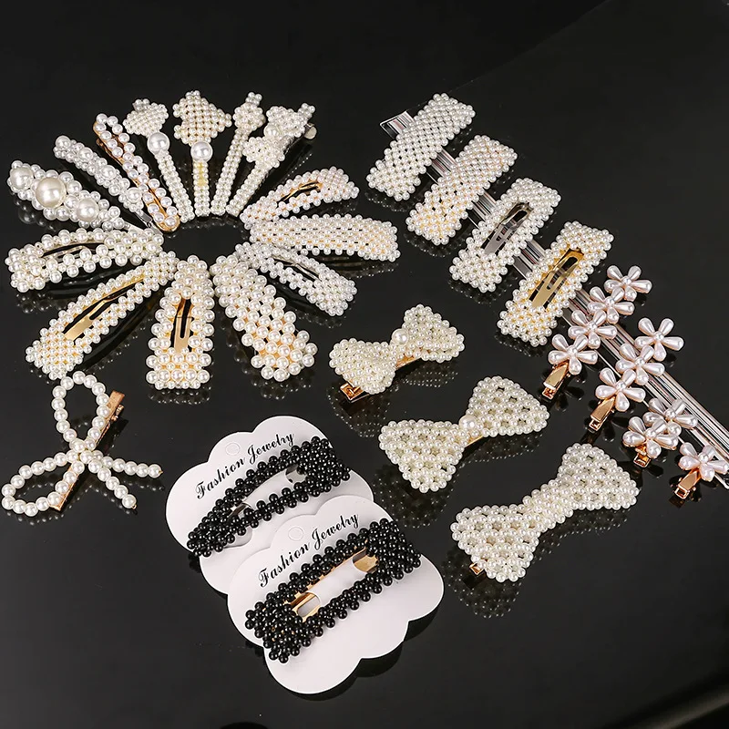 Korea Trendy Pearl Hairpins Women Hair Clips Pin Barrettes Accessories For Women Girls Hair Hairclip Hairgrip Headdress Headwear