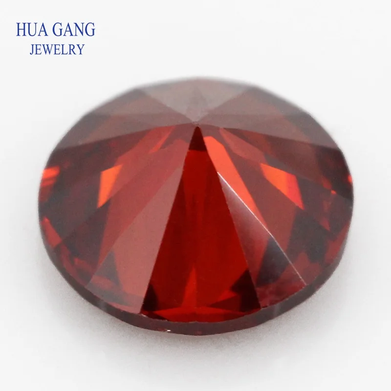 Deep Garnet 4~16mm Cubic Zirconia Round Shape Loose 5A CZ Stone Brilliant Cut Synthetic Gems For Jewelry Making