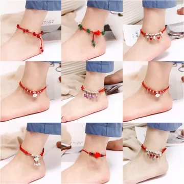 New fashion Korean style simple bell red rope anklet For Women girl Accessories  jewelry wholesale