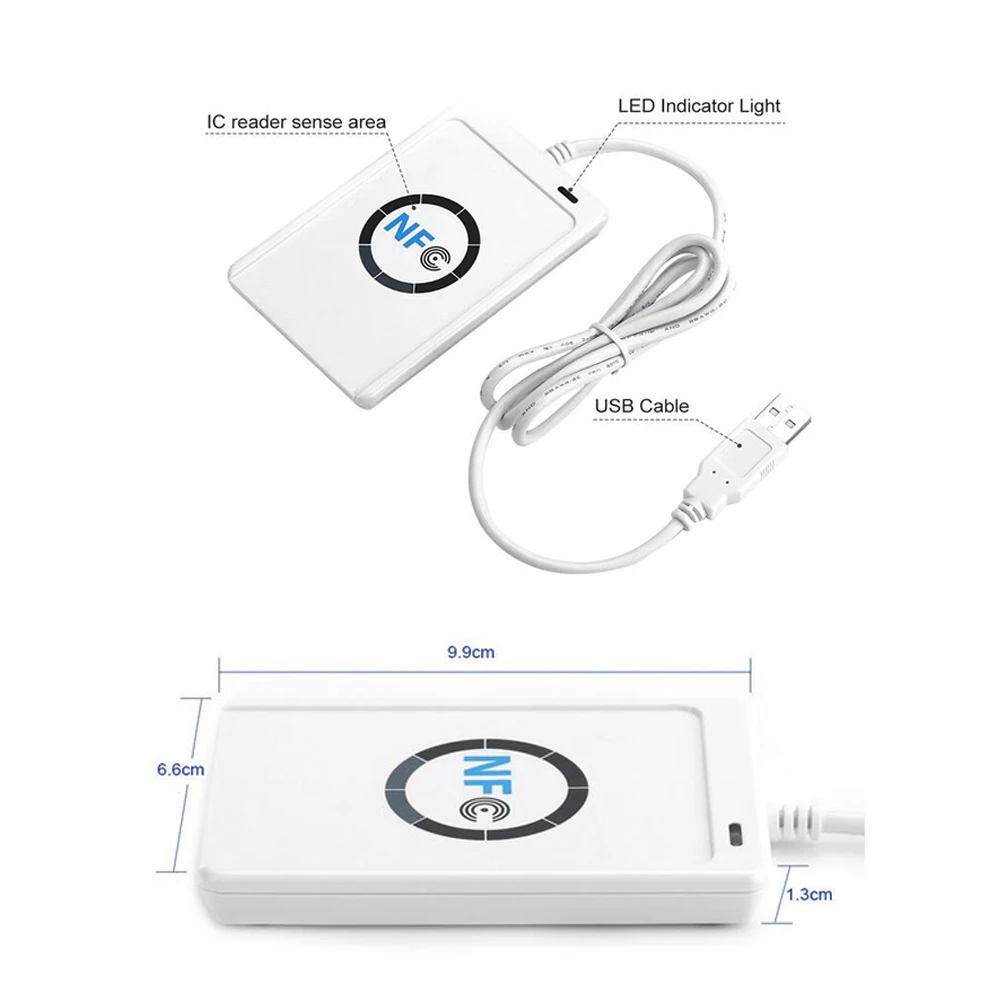 RFID Reader ACR122U NFC Contactless Smart IC Card and Writer Rfid Copier Duplicator 10pcs UID Changeable Tag Card Key Fob