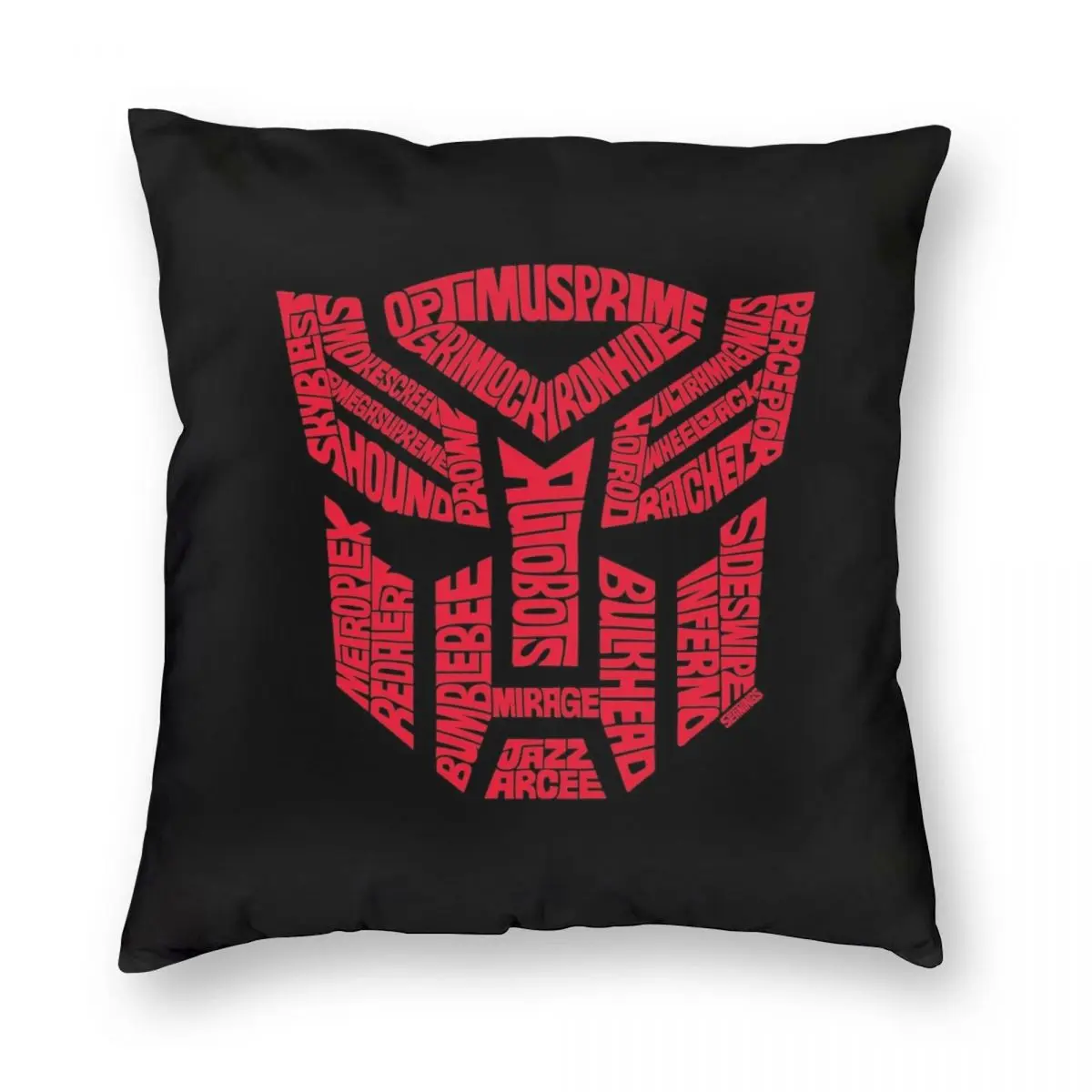 Transformers Autobots Red Pillowcase Polyester Linen Velvet Printed Zip Decor Home Cushion Cover