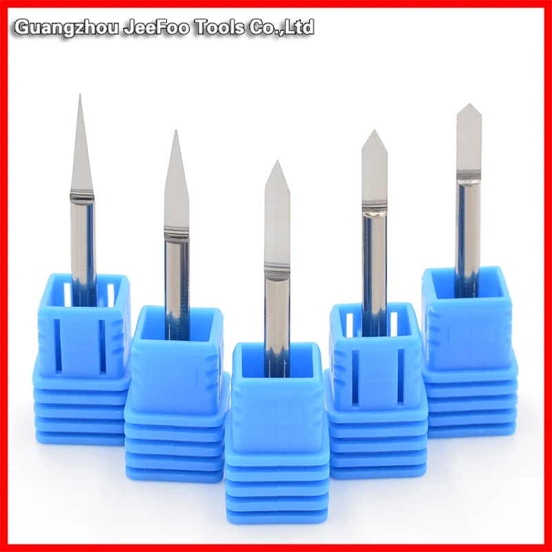 3.175/4/6mm Flat Bottom End Milling / Engraving Tools,Carving End Mill,V Shape CNC Router Milling Cutter