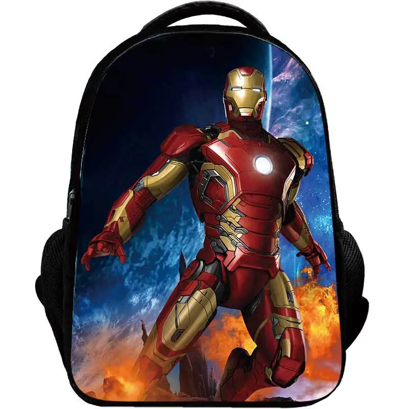 Marvel Iron Man Backpacks Super Heroes New School Bag 3D  Children Boys Primary School Anime Backpack Kids Men\'s Travel Backpack