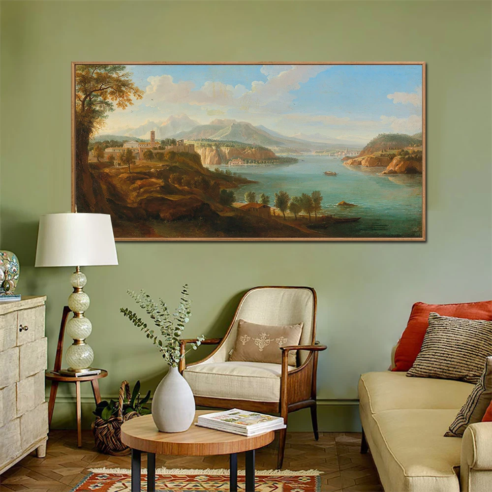 

Landscape Oil Painting Classical European Rural Lake Poster And Print Canvas Wall Art Picture for Living Room Cuadros Home Decor