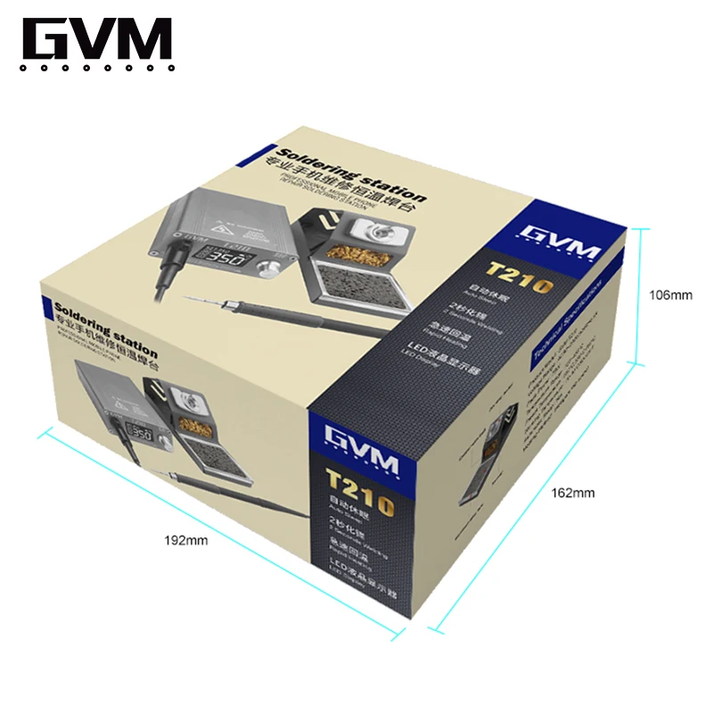 Nắng GVM T210 Hàn Bộ Hàn Sắt Với C210 Tay Cầm Đầu Cho Điện Thoại Di Động SMD BGA Sửa Chữa Hàn Dụng Cụ