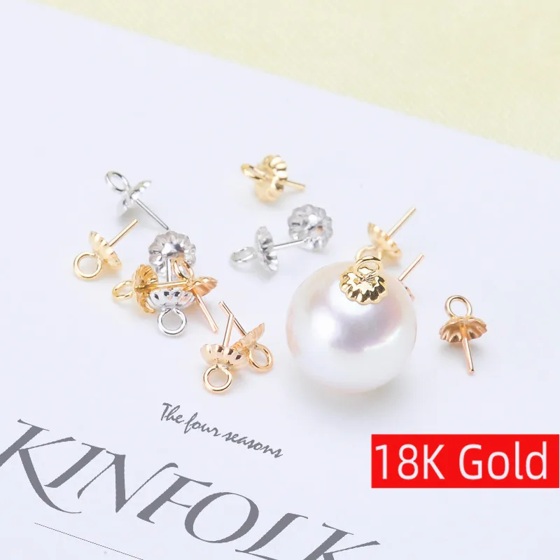 

18K Gold Jewelry Findings Cup Cap Bail Connector For Pendant Handmade Beading Jewelry and Pendant Finding