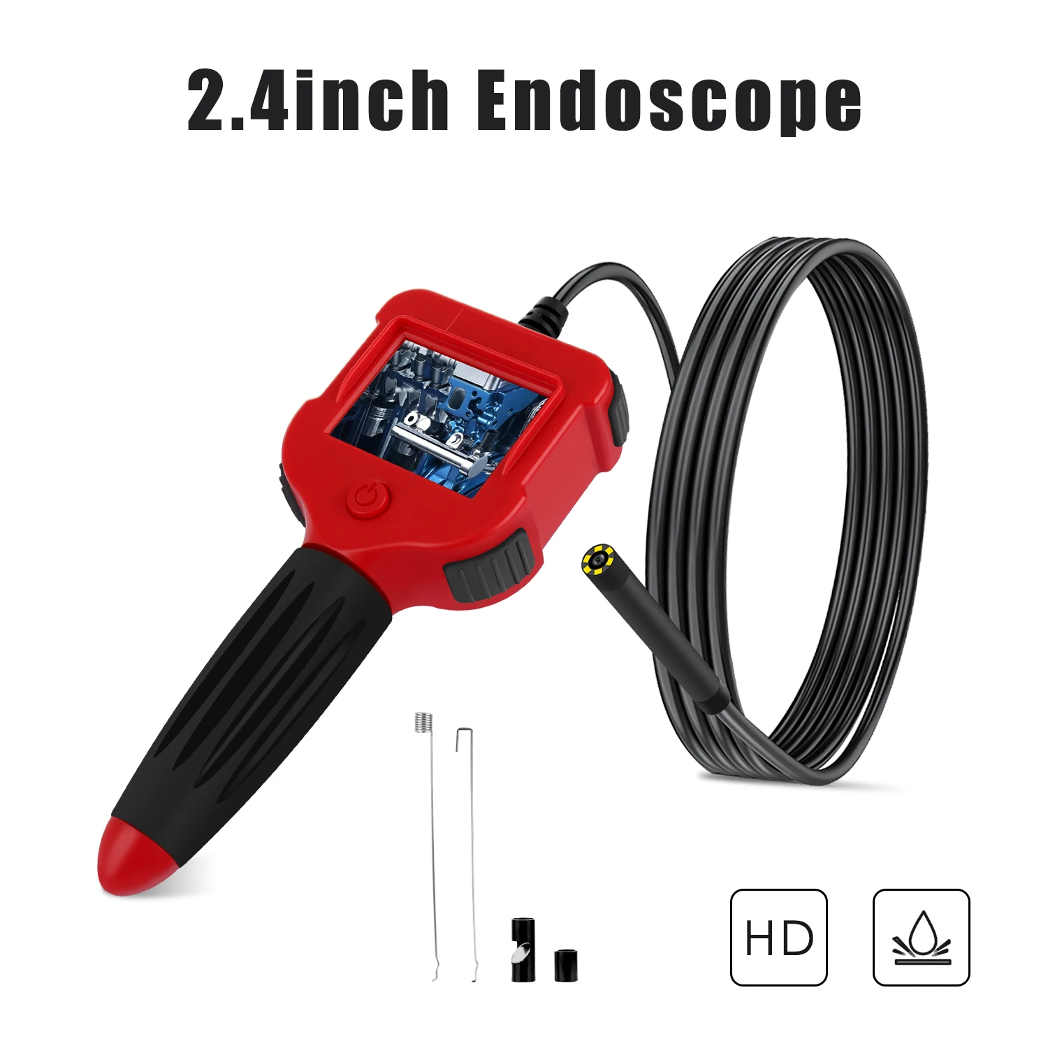 2.4 Inch 5.5mm  720P Digital Handheld  Endoscope Camera Inspection CMOS Borescope Otoscope Handheld Endoscope