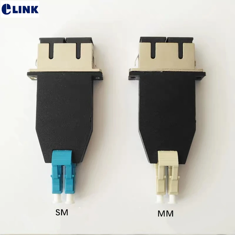 LC-SC Duplex Adapter światłowodowy SM MM SC-LC DX Łącznik światłowodowy Podwójne złącze Adapter hybrydowy FM, darmowa wysyłka, ELINK