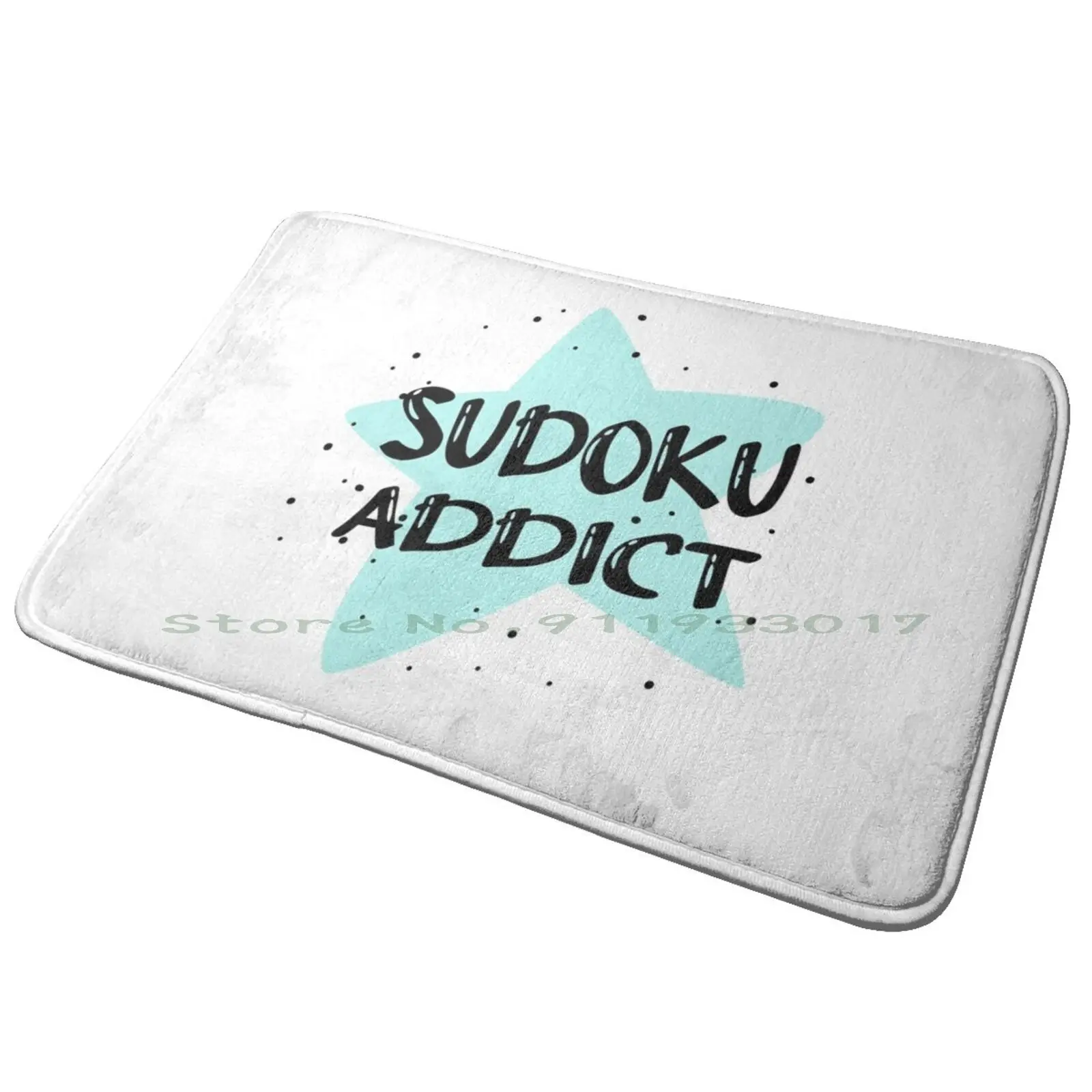 Passionate About Sudoku Game Gift Idea Man Woman Entrance Door Mat Bath Mat Rug Game Japan Idea Grid Puzzles Riddle Logic