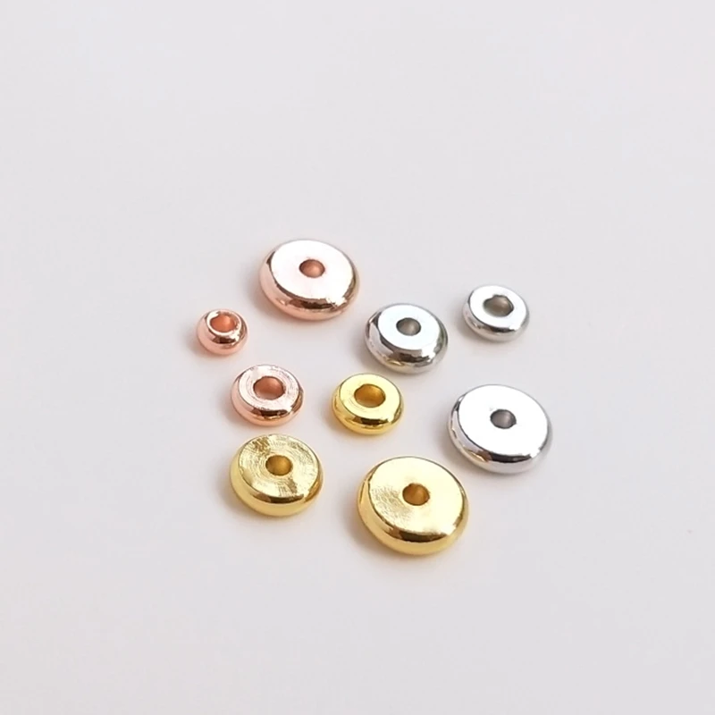 

Plated True Gold Separator Flat Loose Beads Spacers DIY Jewellery Findings Jewelry Making Fittings Accessories