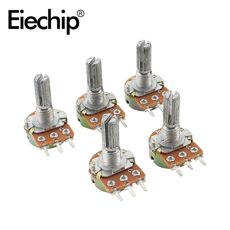 10pcs WH148 Carbon film Potentiometer 20mm Shaft Amplifier Dual Stereo potentiometer 3Pin 1K 2K 5K 10K 20K 50K 100K 500K 1M Ohm