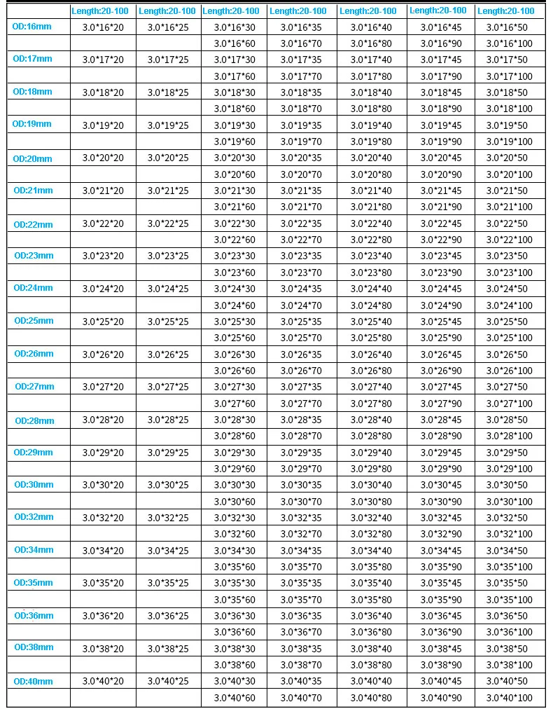 Compression Spring Wire diameter 3.0mm Outer diameter 16-40mm length 20-100mm Pressure Spring Rotor Return Spring
