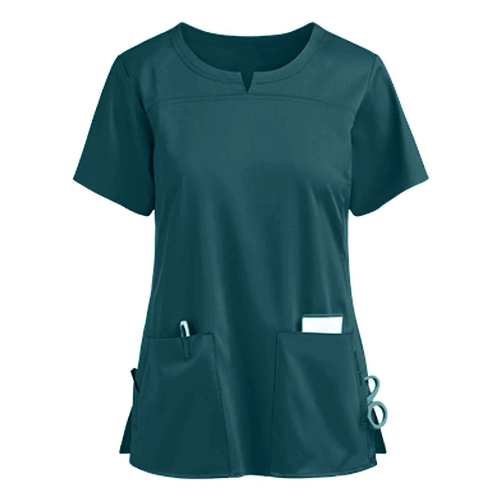 Uniforme d'infirmière à manches courtes pour femmes, pulls pour travailleurs infirmiers, poche, accessoires de travail