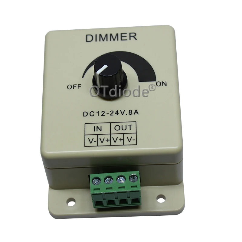 12V 24V LED Dimmer Switch 8A Voltage Regulator Adjustable Controller for LED Strip Light Lamp