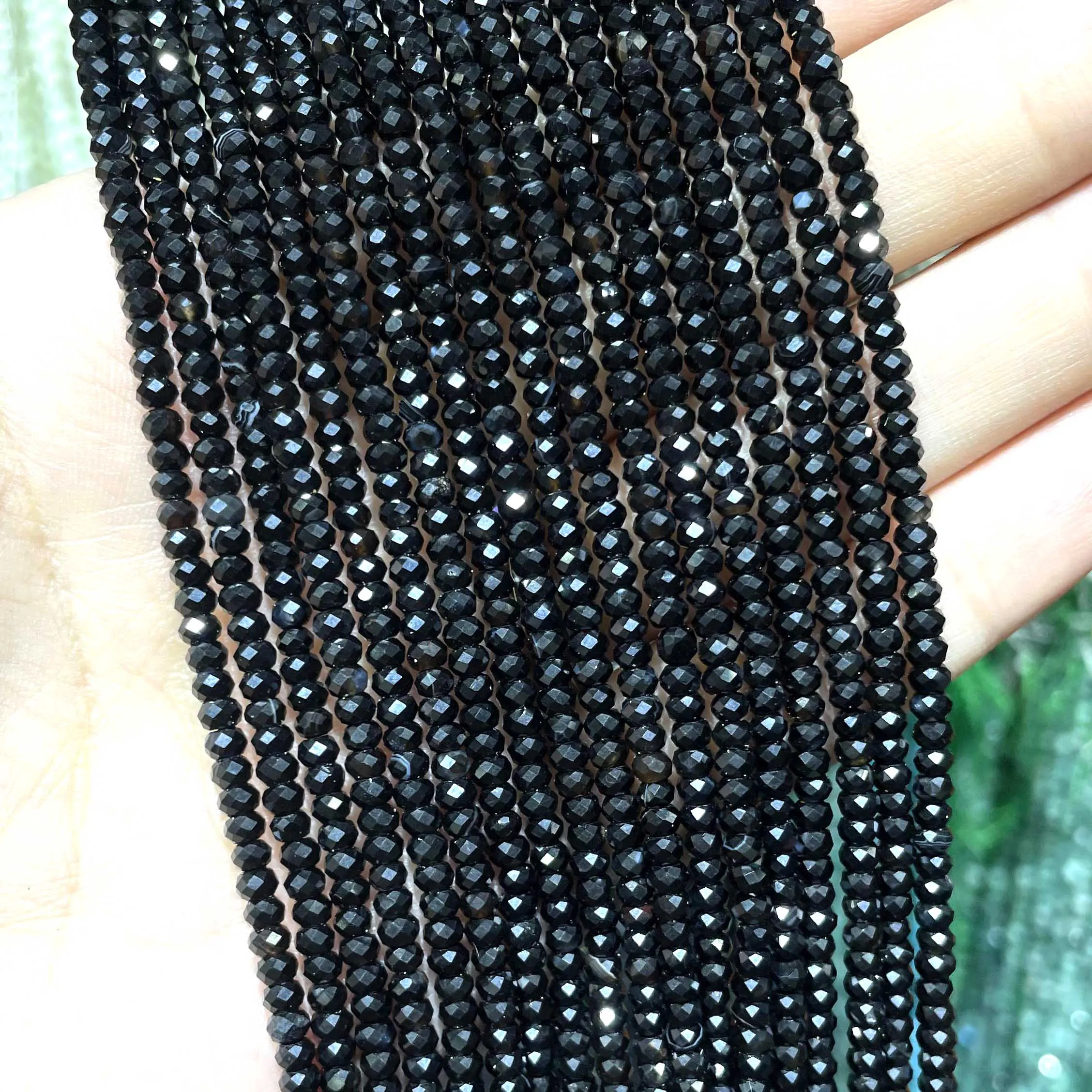 2mm Natural Faceted Labradorite Agates Jades Tourmaline Stone Spacer Rondelle Small Waist Beads For Jewelry Making DIY Necklace