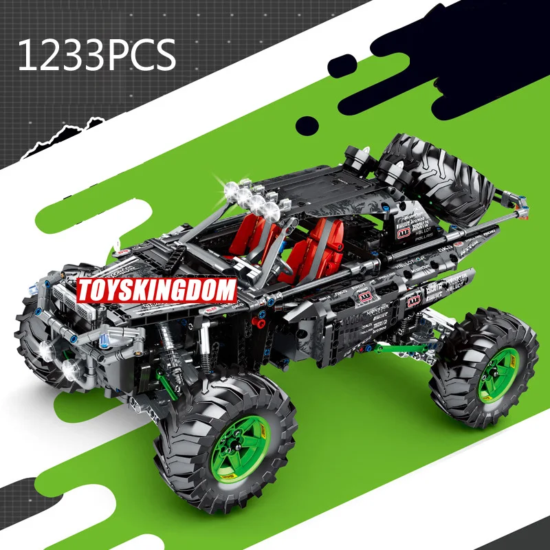 

Technical Building Block Monsters Truck Rc Car Model With Light Radio 2.4ghz Remote Control Vehicle Steam Bricks Toys For Gifts