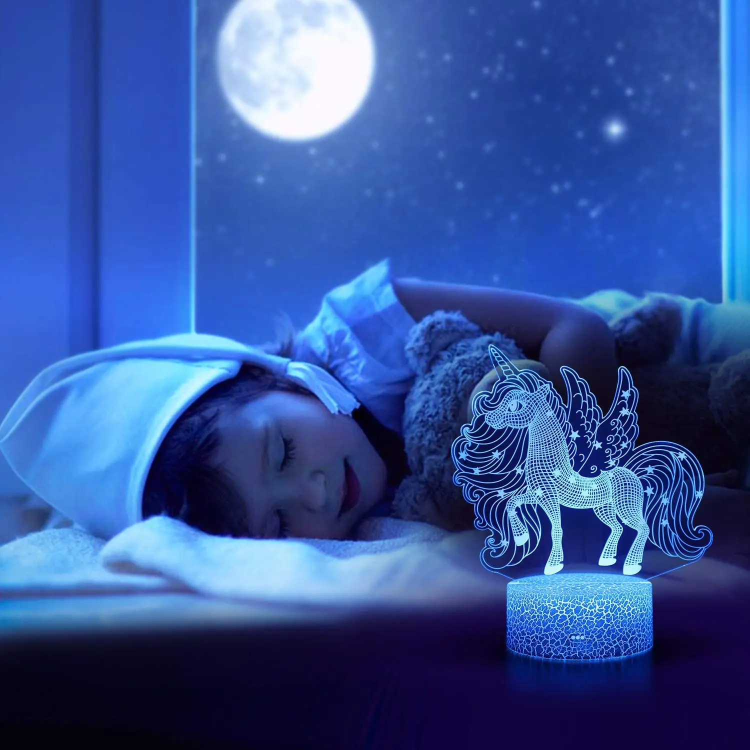 Nighdn 3D LED Unicorn Night Light for Kids Gifts Toys Unicorn Lamp 16 Colors Change with Remote Valentine\'s Day Present Birthday