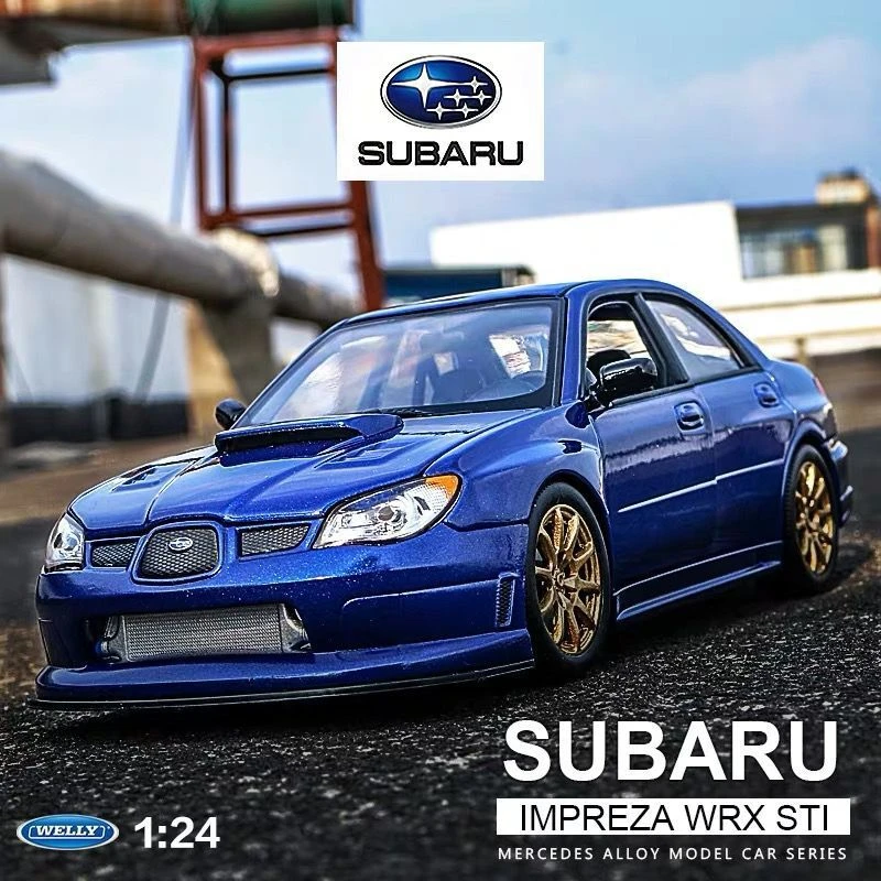 Welly 1:24 Subaru Impreza Alloy Racing Car Model Diecast Simulation Metal Toy Performance Car Model Collection Children Toy Gift