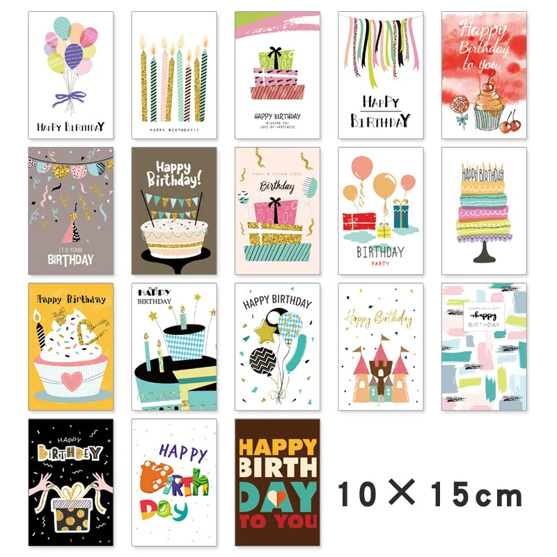 108pcs/set Happy Birthday Cards With Envelopes and Stickers Folding Cards Blank Inside Greeting Cards Dinosaur Boys Girls Party