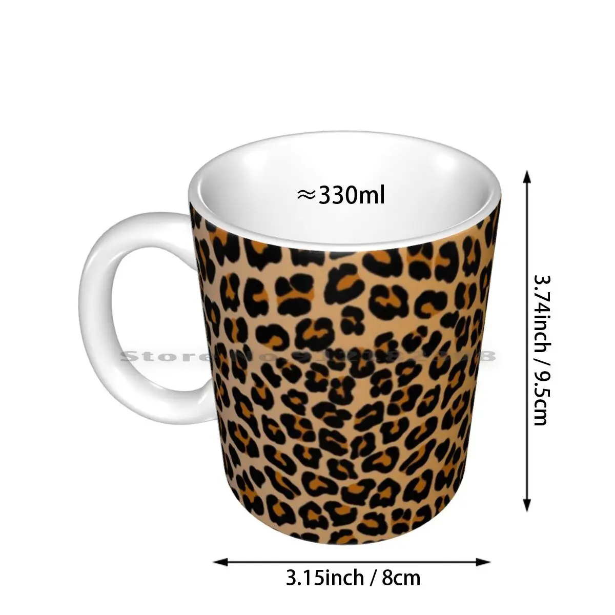 Leopard Print Ceramic Mugs Coffee Cups Milk Tea Mug Leopard Cheetah Animal Spotted Big Cats Orange And Black Fashionable Trendy