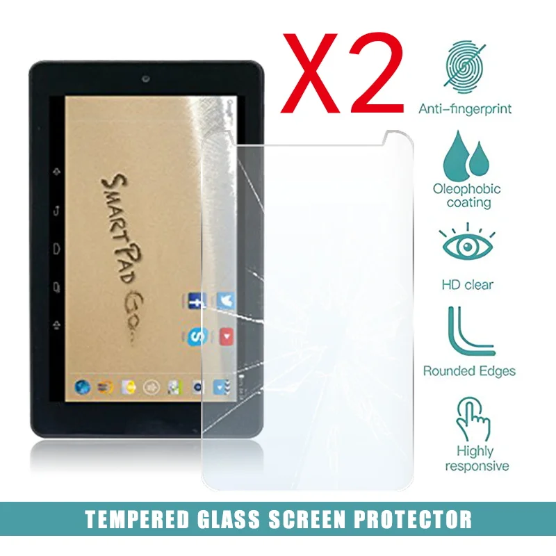 2Pcs Tablet Tempered Glass Screen Protector Cover for Mediacom SmartPad Go 7