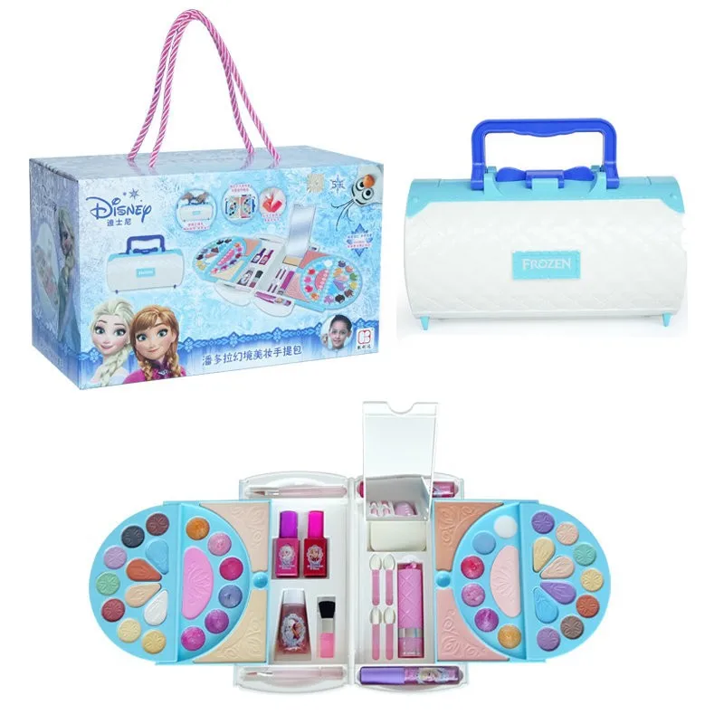 Disney girls Princess frozen elsa anna real valigia trucco set con scatola originale Cartoon Beauty Fashion Pretend Toys