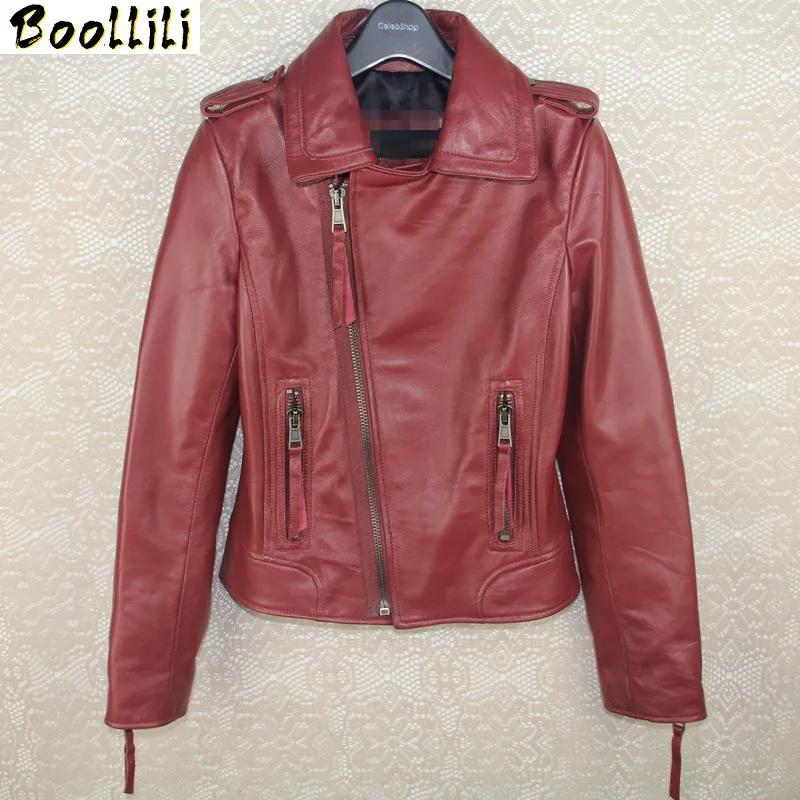 

Real Leather Boollili Jacket Woman Spring 2023 Sheepskin Coat Female Jacket Women Vintage Biker Jackets Plus Size Chaqueta Mujer