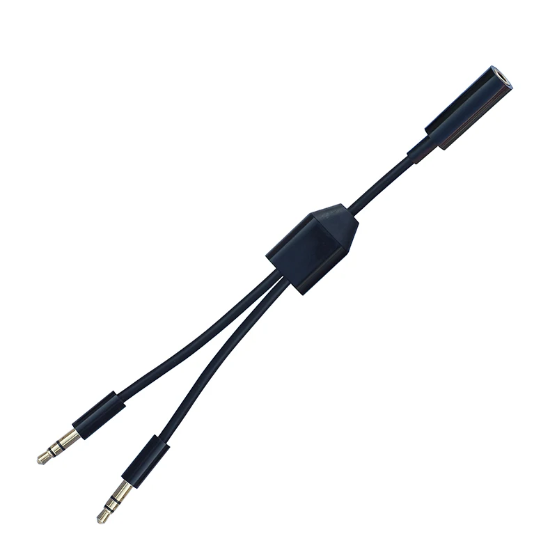 3.5mm Audio Female to 2x3.5 Plug Male Adaptor Cord Cable for PC Computer Speakers 3.5 One Female and 2 Public Audio Source Share