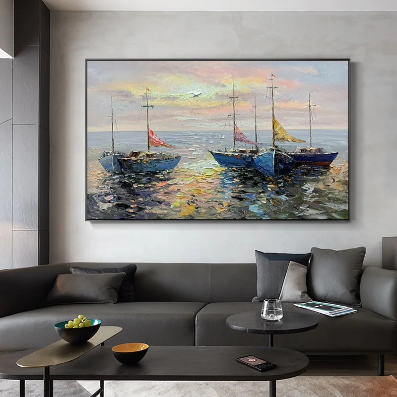 Venice Scenery Hand Painted Oil Painting On Canvas Abstract Handmade Wall Art Living Room Office Large Size Decoracion Paintings