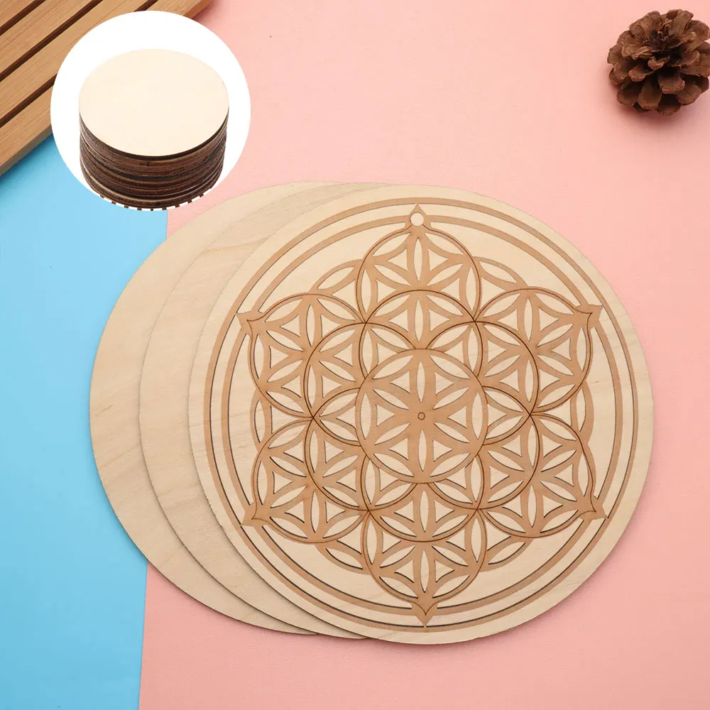 5-30cm Natural Round Unfinished Wood Slices Circles Blank Plaque Soild Color for Wood Craft Wedding Birthday Christmas Ornament